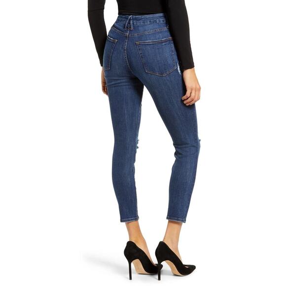 Good American Good Legs Crop Skinny Jeans Blue505 Size 20 - Picture 3 of 9